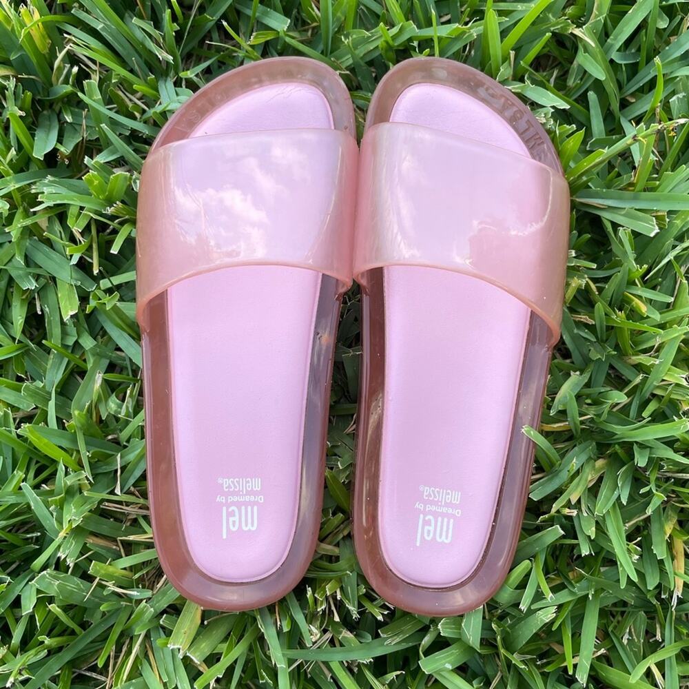 Mini Melissa Pink Mel Beach Slide Sandal jelly